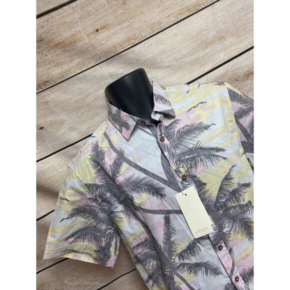 Zip Code Mens Hawaiian Shirt Size Large Short Sleeve Button Down New NWT Floral - Picture 11 of 11